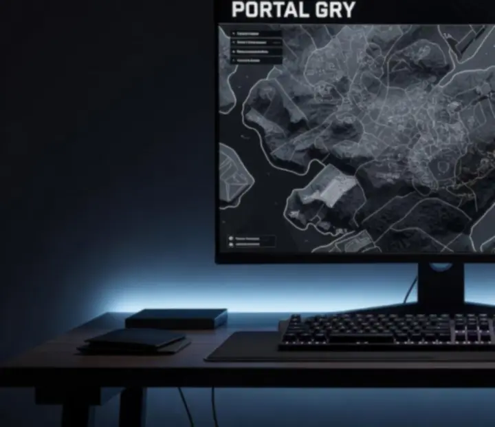 Cinematiczna scena z gry przedstawiająca bohatera przygotowującego się do misji, ekran z rozpisanym poradnikiem krok po kroku